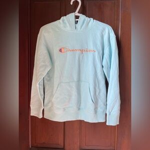 Champion girls extra large light blue hoodie
